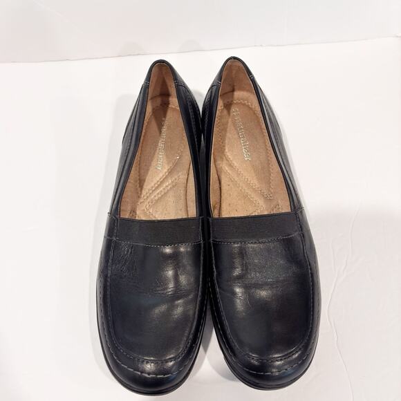 NATURALIZER WOMENS BLACK LEATHER SLIP ON LOAFERS COMFORTABLE SHOES 8M NO BOX - Picture 5 of 6